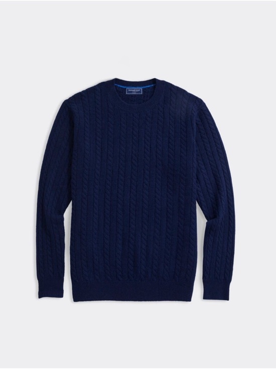 Vineyard Vines Other - Vineyard Vines Navy Cable-Knit Crewneck Cashmere Sweater - Men's